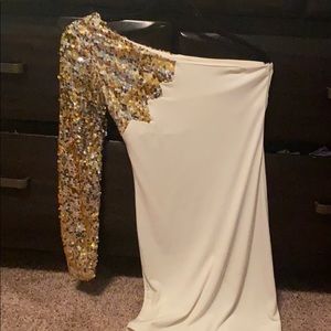 One shoulder sparkly cocktail or going out dress!